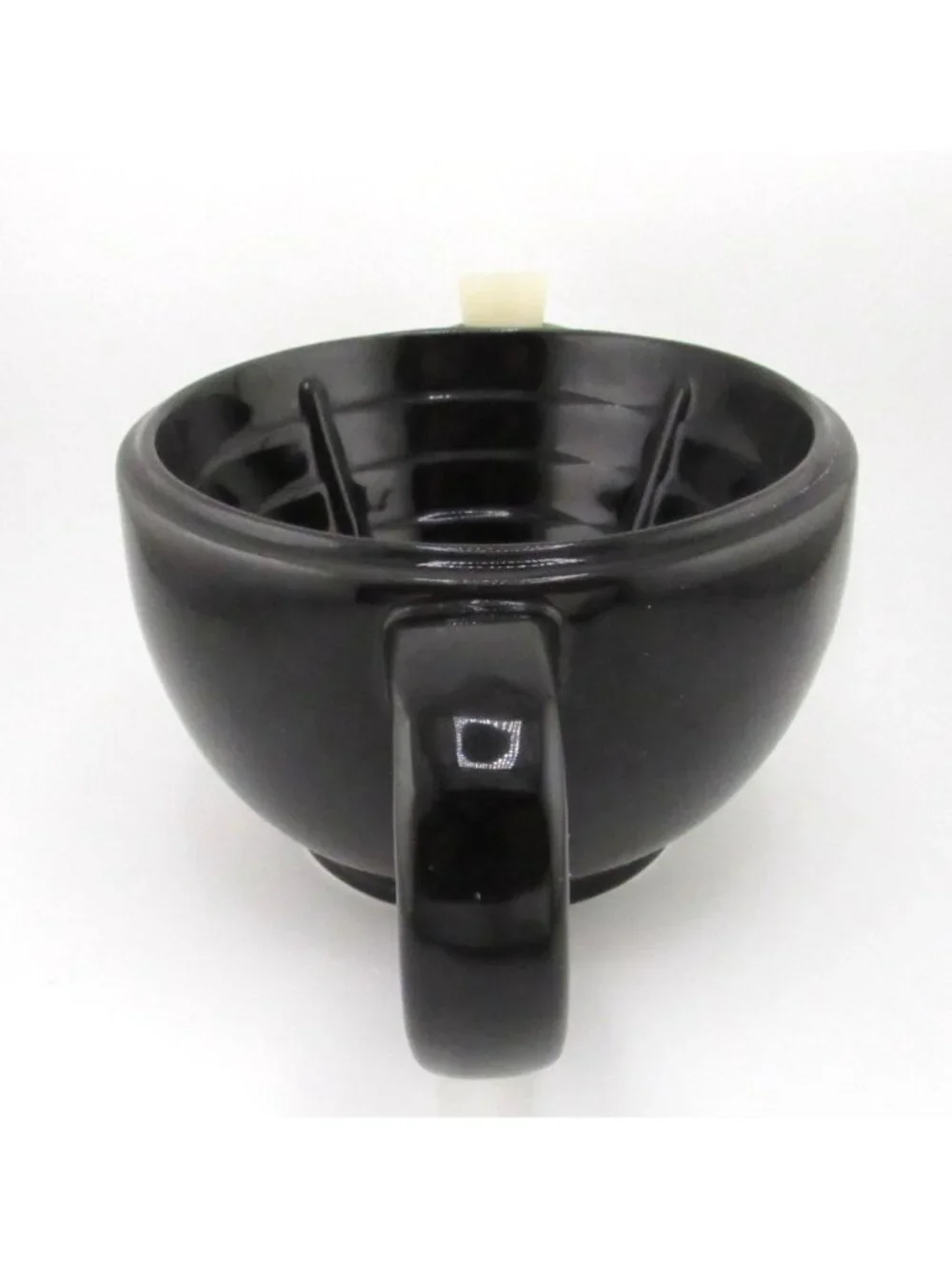 QSHAVE Cermamic Shaving Cream Warmer Scuttle Bowl, Black Men's Barber